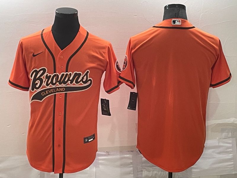 Men Cleveland Browns Blank Orange Nike Co branded Jersey